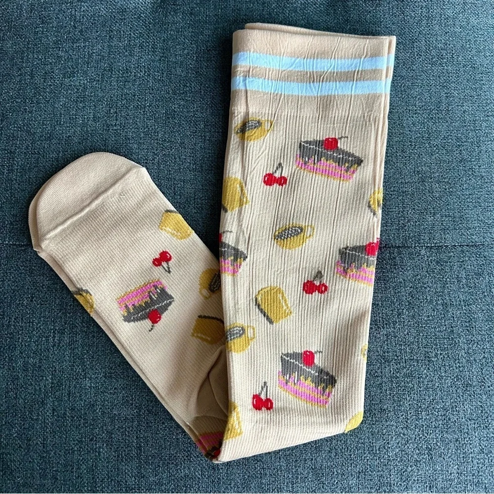 Colorful Compression Socks, 20-30mmHg compression (1 pair), Food or Floral